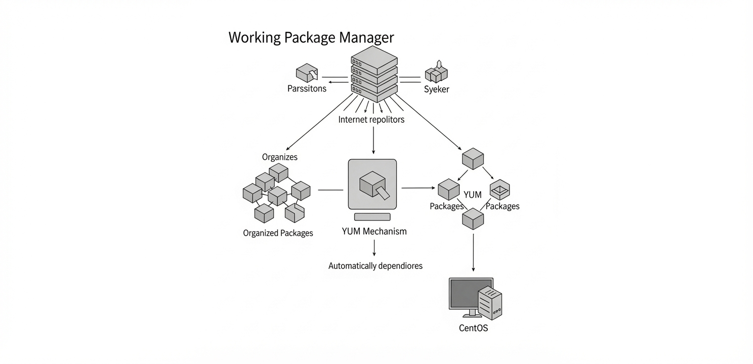 CentOS da Paket Yönetimi YUM aracıyla yazılım bağımlılıklarını otomatik olarak çözerek sistem kararlılığını artırır.