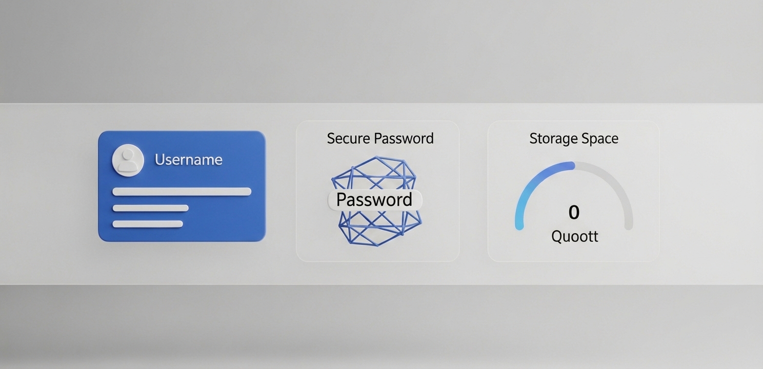 Email on Cpanel allows for straightforward setup of username, secure password, and storage space.