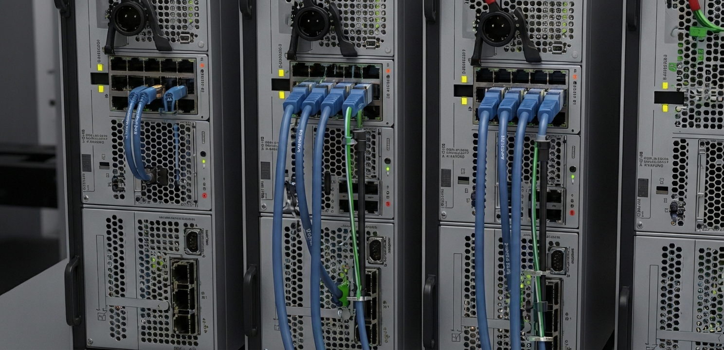 Sanal Chassis Yapılandırma sürecinde, anahtarlar yüksek hızlı VCP portları üzerinden fiziksel olarak birbirine bağlanarak tek bir cihaz oluşturur.