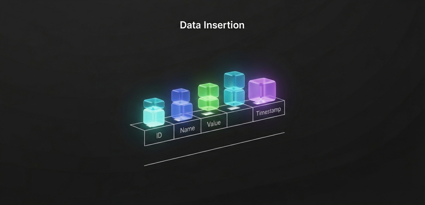 MYSQL Veri Ekleme komutu, yeni kayıtları belirli sütunlara hassas bir şekilde yerleştirir.