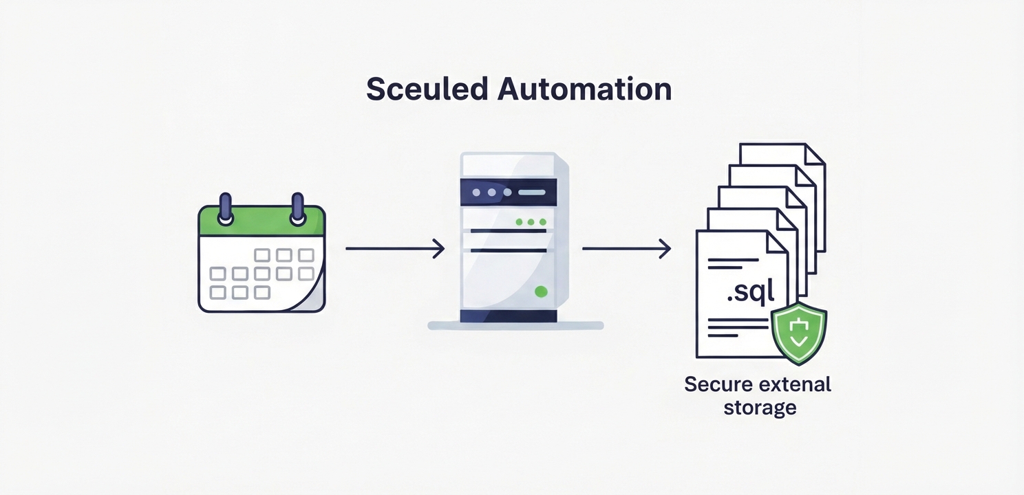 MySQL Yedekleme süreçlerini cron gibi zamanlayıcılarla otomatikleştirmek veri bütünlüğünü ve güvenliğini artırır.