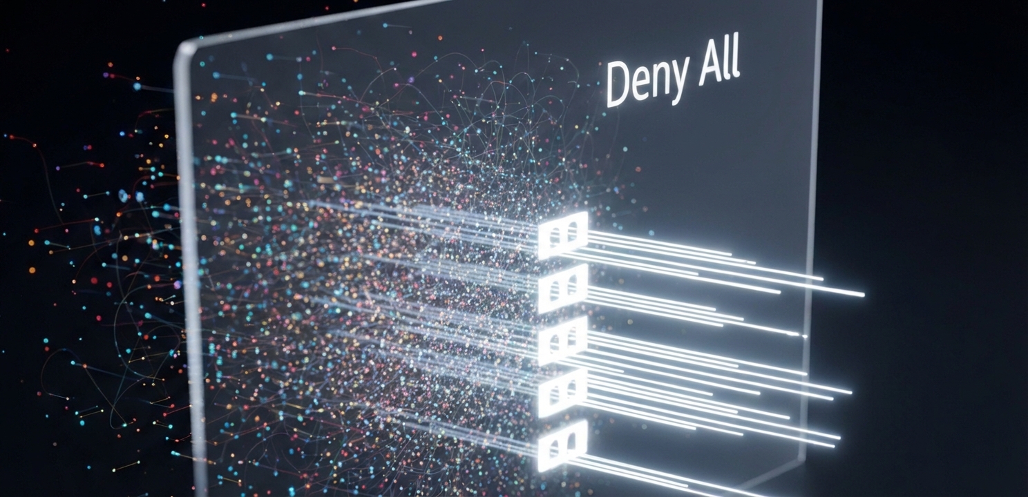Selective Traffic Flow Through Secure Firewall Plesk Panel enables a 'deny all' policy, selectively allowing only necessary, legitimate traffic.