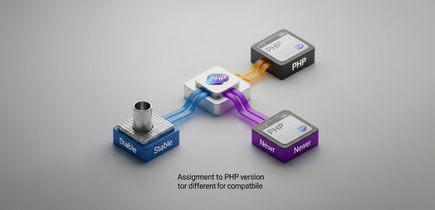 Plesk Panel provides the flexibility to assign specific PHP versions to individual domains.