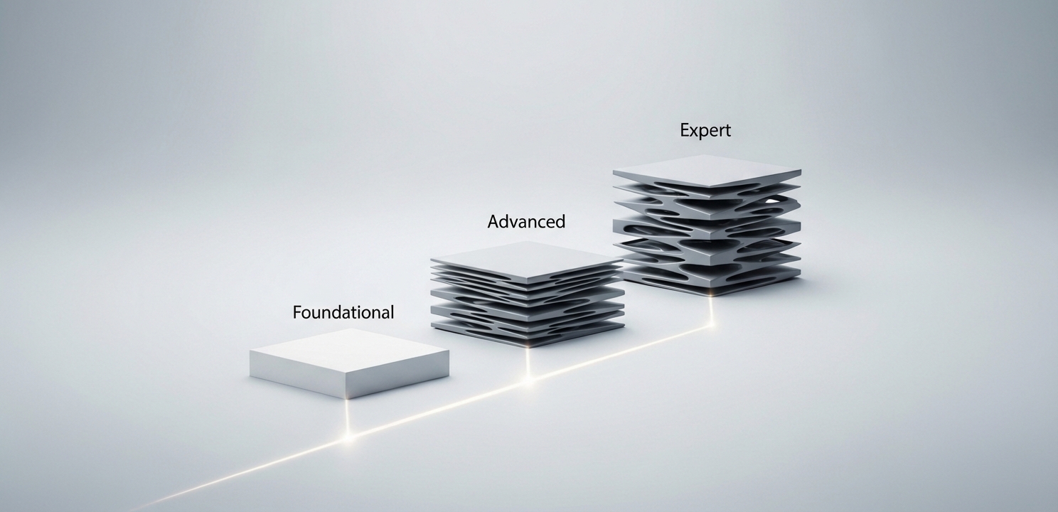 Learning & Certification program offers a multi-tiered framework for advancing professional skills and expertise.