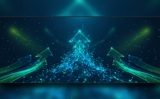 Abstract digital data visualization representing website traffic analysis and optimization efforts.