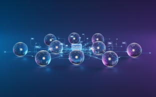 Modern arayüz ve izole sunucu kaynaklarını gösteren soyut web hosting görseli.