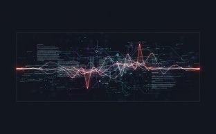 Abstract digital display showing server error logs for website issue diagnosis.