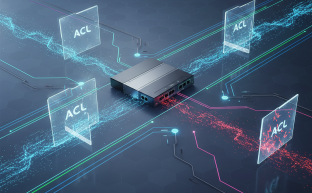Dijital veri akışlarını filtreleyen Juniper QFX5100 benzeri ağ güvenlik mekanizması.