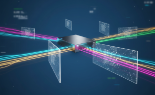 Juniper QFX5100 switch üzerinde VLAN'larla mantıksal ağ segmentasyonu gösterimi.