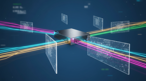Juniper QFX5100 switch üzerinde VLAN'larla mantıksal ağ segmentasyonu gösterimi.