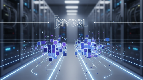 MySQL veritabanından veri silme işlemi, temizlik ve optimizasyonun soyut temsili.