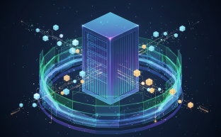 Digital firewall protecting a server, managing network traffic and security rules.