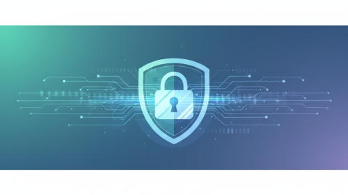 Dijital güvenlik, şifreli bağlantılar ve SSL/TLS sertifikalarını temsil eden kalkan simgesi.