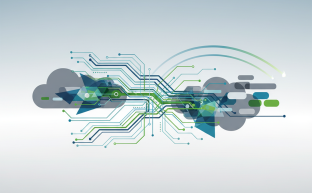 Abstract digital network representing professional IT services and cloud solutions.