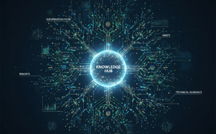 Abstract digital network showing interconnected data points, symbolizing a comprehensive knowledge platform.