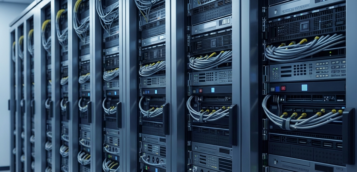 Data Center Management involves procuring and installing high-performance servers and complex networking equipment.