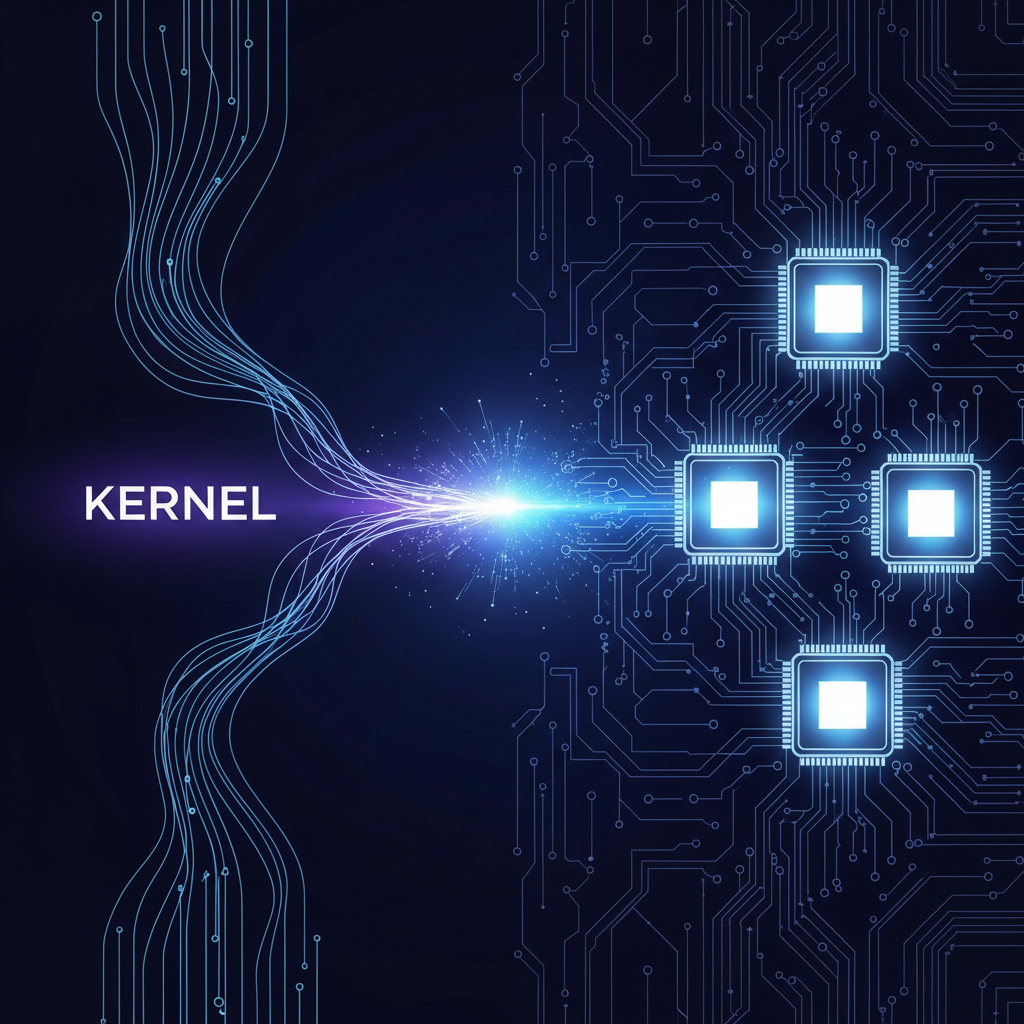 Kernel Nedir, işletim sisteminin donanım ve yazılım arasında nasıl bir köprü kurduğunu gösterir.