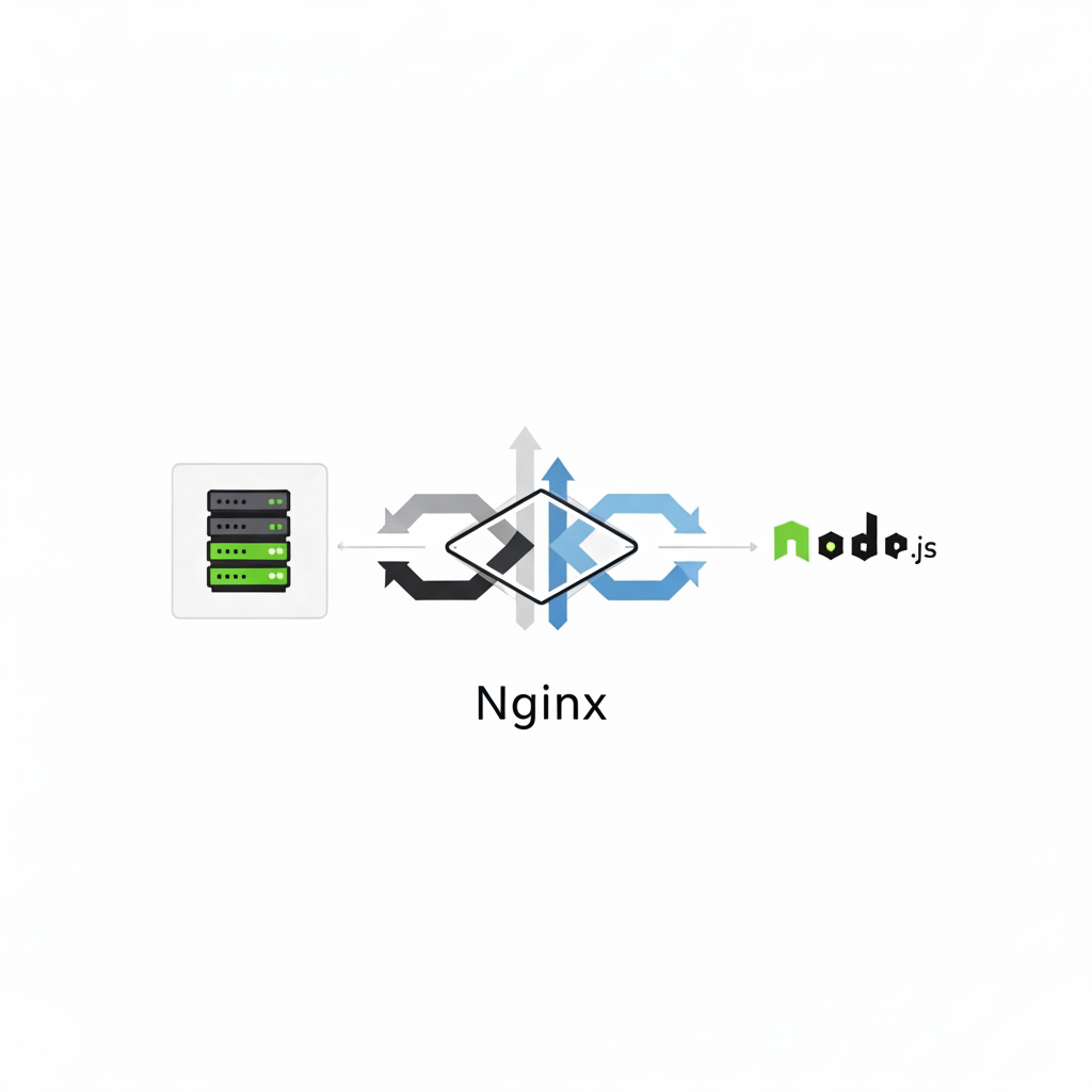 Node.js Sunucu Kurulumu sürecinde Nginx'in ters proxy olarak gelen istekleri uygulamaya yönlendirmesi.