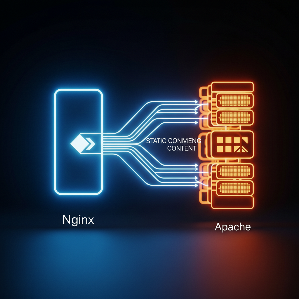 Nginx vs Apache kullanarak statik ve dinamik içerik için hibrit sunucu yaklaşımı
