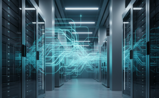 Modern server racks illustrating robust network infrastructure and system management
