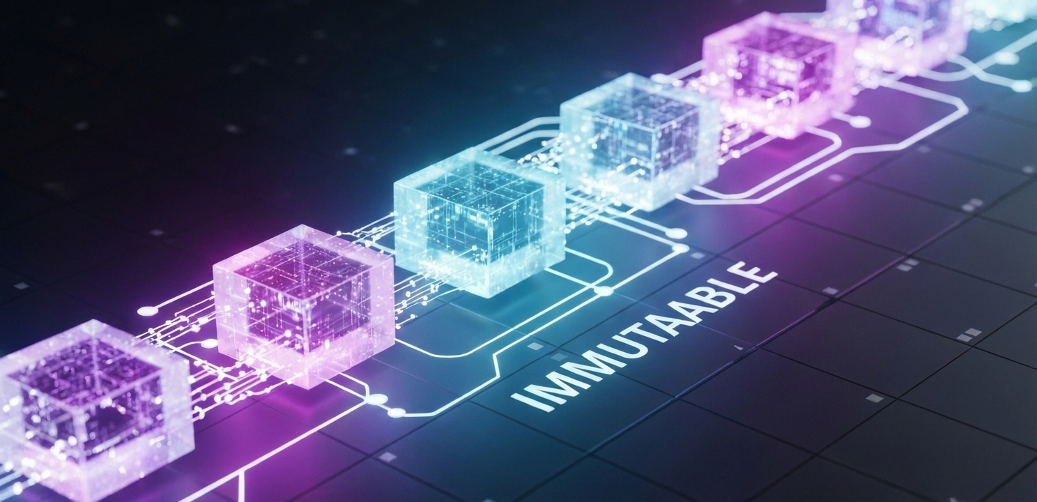 Blockchain Teknolojisi, verileri kriptografik olarak birbirine bağlanmış bloklar halinde güvenli bir şekilde saklar.