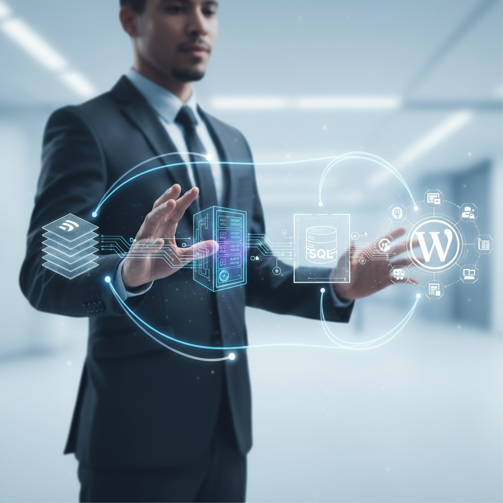 WordPress Nedir? WordPress kurulum adımlarını gösteren modern ve profesyonel bir görsel.